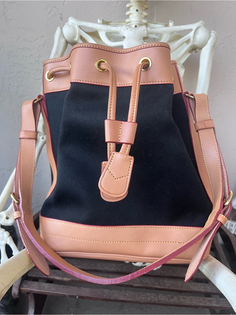 Dooney & Bourke Black Canvas Drawstring